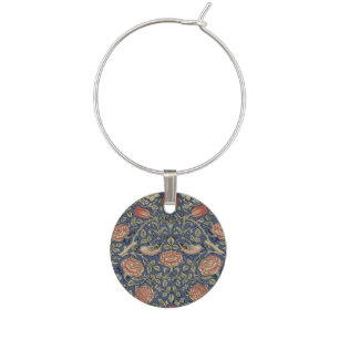 William Morris Tudor Rose Wallpaper Wine Charm