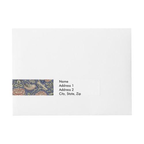 William Morris Tudor Rose Wallpaper Wrap Around Address Label