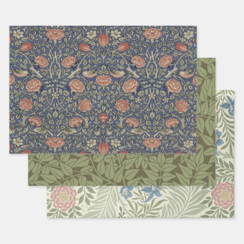William Morris Tudor Rose Wallpaper Wrapping Paper Sheets