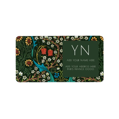 WILLIAM MORRIS TULIP ADDRESS LABEL