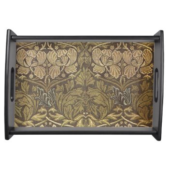 William Morris Tulip And Rose Pattern Serving Tray by wmorrispatterns at Zazzle