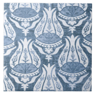 William Morris Tulip and Trellis Blue Floral Art Ceramic Tile