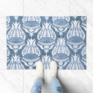 William Morris Tulip and Trellis Blue Floral Art Doormat