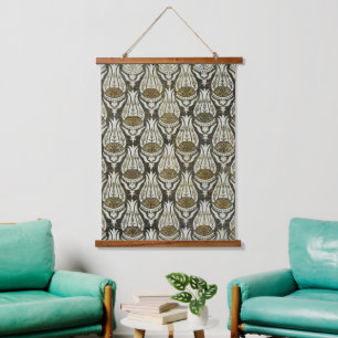 William Morris Tulip and Trellis Blue Floral Art Hanging Tapestry