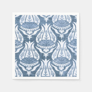 William Morris Tulip and Trellis Blue Floral Art Napkins
