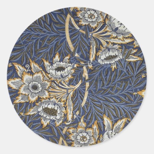 William Morris Tulip and Willow Floral Pattern Classic Round Sticker