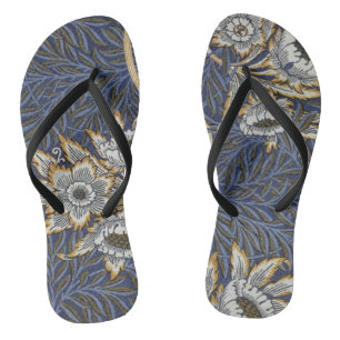 William Morris Tulip and Willow Floral Pattern Flip Flops