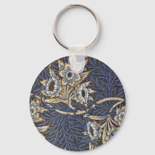 William Morris Tulip and Willow Floral Pattern Keychain