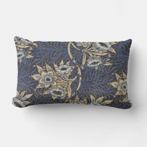 William Morris Tulip and Willow Floral Pattern Lumbar Pillow