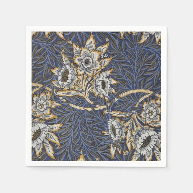 William Morris Tulip and Willow Floral Pattern Napkins (Front)