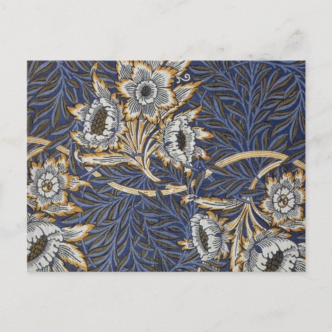 William Morris Tulip And Willow Floral Pattern Postcard | Zazzle