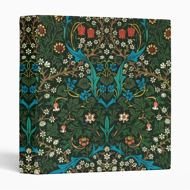 William Morris Tulip Floral Pattern 3 Ring Binder (Front/Spine)
