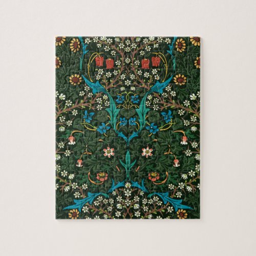 William Morris Tulip Floral Pattern Jigsaw Puzzle