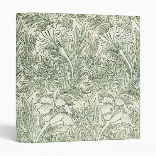 William Morris Tulip Green Floral Art Print 3 Ring Binder