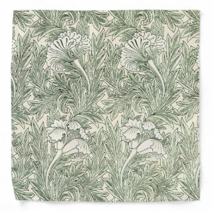 William Morris Tulip Green Floral Art Print Bandana