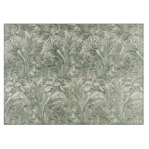 William Morris Tulip Green Floral Art Print Cutting Board