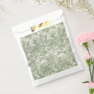 William Morris Tulip Green Floral Art Print Favor Bag
