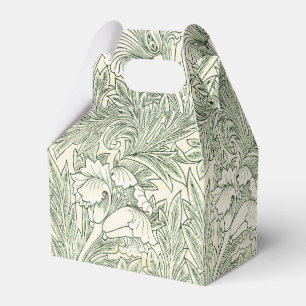 William Morris Tulip Green Floral Art Print Favor Boxes