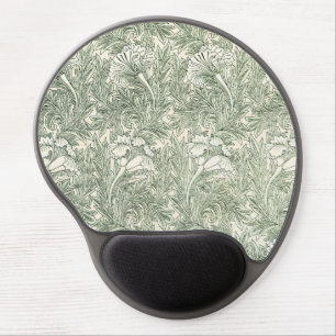 William Morris Tulip Green Floral Art Print Gel Mouse Pad