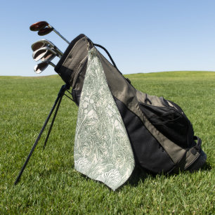 William Morris Tulip Green Floral Art Print Golf Towel