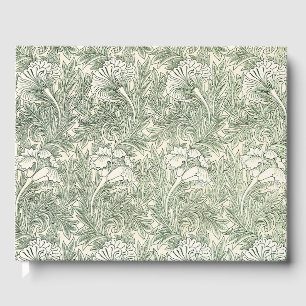 William Morris Tulip Green Floral Art Print Guest Book