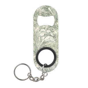 William Morris Tulip Green Floral Art Print Keychain Bottle Opener