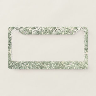William Morris Tulip Green Floral Art Print License Plate Frame