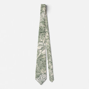 William Morris Tulip Green Floral Art Print Neck Tie