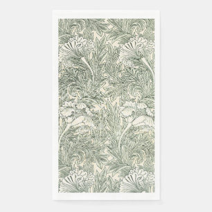 William Morris Tulip Green Floral Art Print Paper Guest Towels
