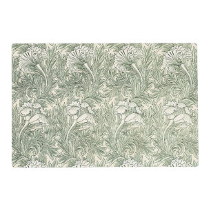 William Morris Tulip Green Floral Art Print Placemat