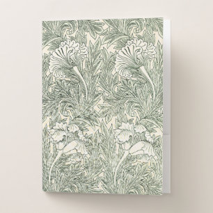 William Morris Tulip Green Floral Art Print Pocket Folder