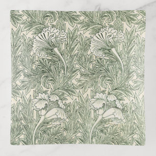 William Morris Tulip Green Floral Art Print Trinket Tray