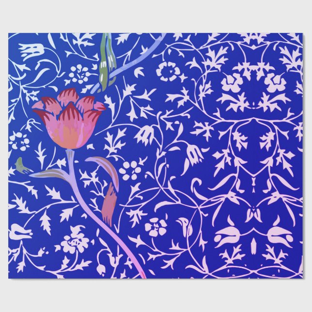 William Morris TULIP IN BLUE Wrapping Paper (Flat)