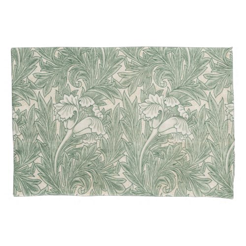 William Morris Tulip Pattern Sage Green Pillow Case