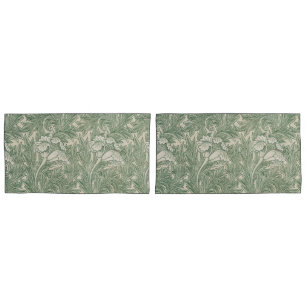 William Morris Tulip Pattern Sage Green Pillow Case