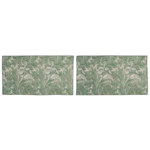 William Morris Tulip Pattern Sage Green Pillow Case