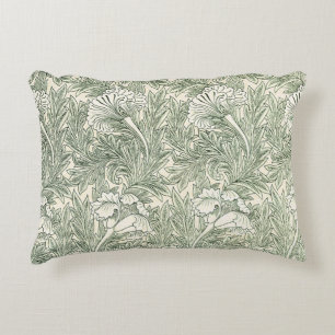 William Morris Tulip Wallpaper Classic Green Accent Pillow