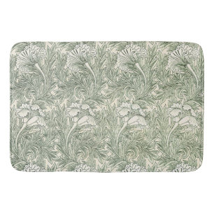 William Morris Tulip Wallpaper Classic Green Bath Mat