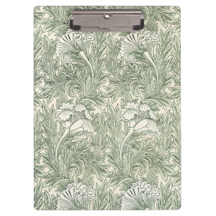 William Morris Tulip Wallpaper Classic Green Clipboard