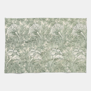 William Morris Tulip Wallpaper Classic Green Kitchen Towel