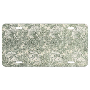William Morris Tulip Wallpaper Classic Green License Plate