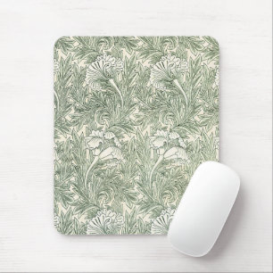 William Morris Tulip Wallpaper Classic Green Mouse Pad