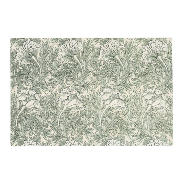 William Morris Tulip Wallpaper Classic Green Placemat (Front)