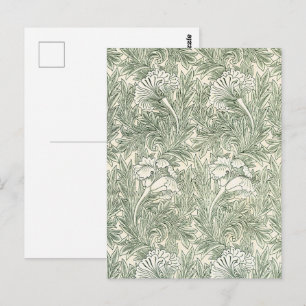 William Morris Tulip Wallpaper Classic Green Postcard