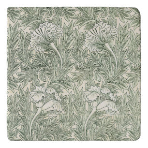 William Morris Tulip Wallpaper Classic Green Trivet