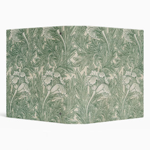 William Morris tulip wallpaper textile green 3 Ring Binder