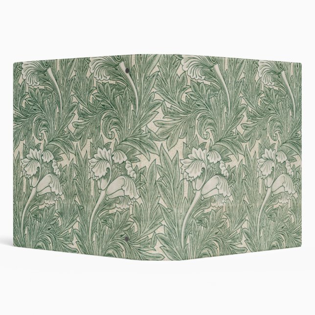 William Morris tulip wallpaper textile green 3 Ring Binder (Background)