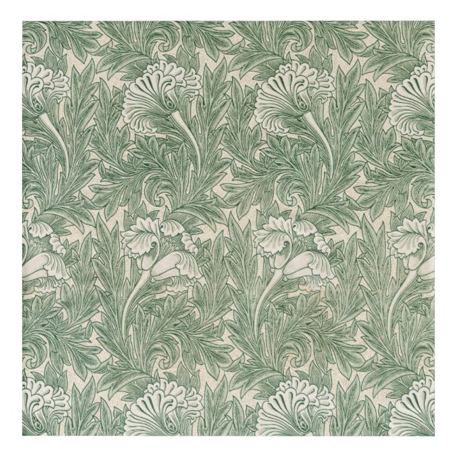 William Morris tulip wallpaper textile green Acrylic Print (Front)