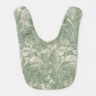 William Morris tulip wallpaper textile green Baby Bib