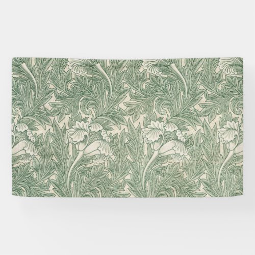 William Morris tulip wallpaper textile green Banner